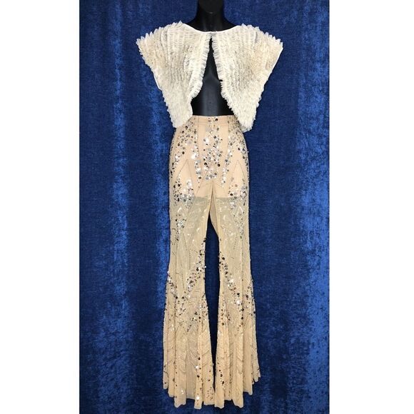 Free People Center Stage Embellished Flare Pants - Picture 3 of 10